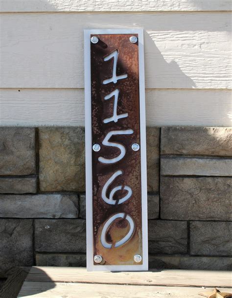 gluing metal house numbers to plastic mailbox|metal house number sign.